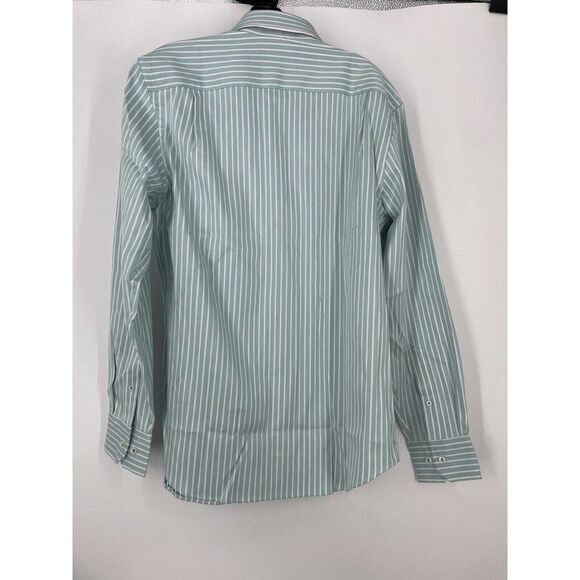 Southern Tide Trim Size Medium Green White Stripe Button Down Long Sleeve Shirt - Picture 3 of 8
